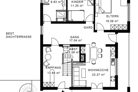 Grundriss der Ferienwohnung Weidblick