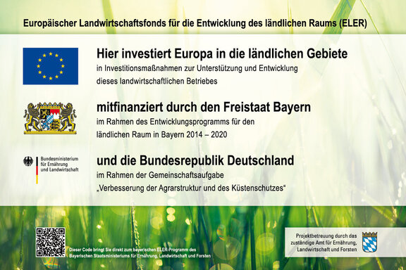 Unsere liebevoll eingerichtete Ferienwohnungen wurden von dem Land Bayern und der EU gefördert.